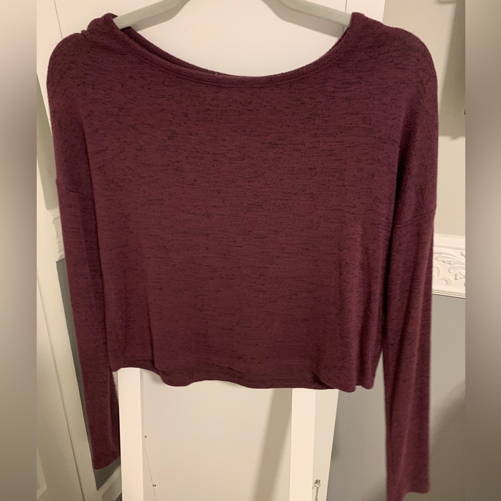 Garage XS Maroon Long Sleeve Crewneck Top